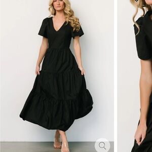 Johanne Poplin Dress | Black